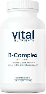 Vital Nutrients B-Complex | Vegan Supplement | Balanced High Potency B Vitamin Complex | Supports Energy Production, Metabolism And Heart Health* | Gluten, Dairy And Soy Free | 120 Capsules120 Count (Pack Of 1)