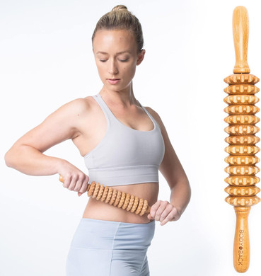 Body Back Wood Therapy Roller for Maderoterapia, Lymphatic Drainage, Cellulite Massage, and Massage Rolling, Natural Muscle Massage Stick Tool for Massage and Relaxation