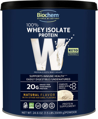 Biochem, Whey Protein Powder, 20G Of Protein To Support Muscles And Intense Workouts, Natural, 24.6 Oz1.5 Pound (Pack Of 1)