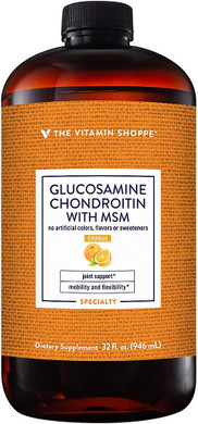 The Vitamin Shoppe Liquid Glucosamine & Chondroitin With Msm, Supports Joint, Mobility And Flexibility, Exclusive Blend Of Ingredients For Quick Absorption Support (32 Fluid Ounces Liquid)