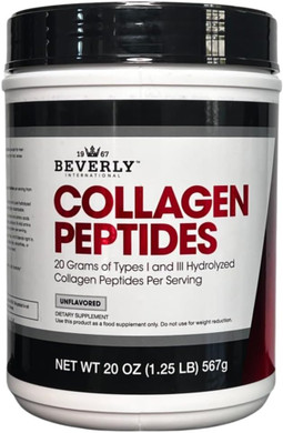 Beverly International Collagen Peptides Protein Powder. Youthful Appearance- Skin, Hair, Nails, Bones And Joint Health. Easy To Use, Highly Absorbable. 18 Grams Of Protein, Unflavored 20 Oz