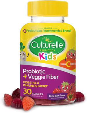 Culturelle Daily Probiotic For Kids + Veggie Fiber Gummies (Ages 3+) - 60 Count - Digestive Health & Immune Support  Berry Flavor With A Vitamin C Boost