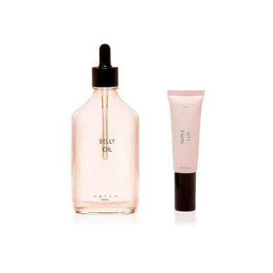 Hatch Belly Oil And Lip Balm Set | Our Vegan And Plant Based Quick-Drying Belly Oil And Nipple + Lip Rescue Balm | Natural And Hydrating