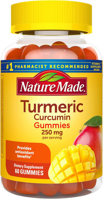 Nature Made Turmeric Curcumin 250Mg Per Serving, Dietary Supplement For Antioxidant Support, 60 Gummies, 30 Day Supply