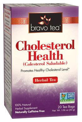 Bravo Tea Cholesterol Health Herbal Tea Caffeine Free, 20 Tea Bags