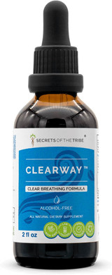 Secrets of the Tribe - Clearway, Herbal Supplement Blend Drops Alcohol-Free Liquid Extract, Clear Breathing Formula (2 fl oz)2 Fl Oz