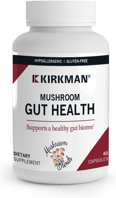 Kirkman - Mushroom Gut Health - 60 Capsules - Supports Gut Health - Aids Immune Health - Hypoallergenic