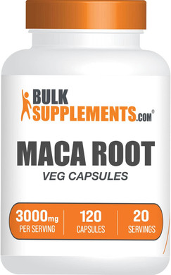 Bulksupplements.Com Maca Root Capsules - Maca Supplement, Maca Root 3000Mg - Maca Root For Men & Women, Vegan & Gluten Free - 6 Maca Capsules Per Serving, 120 Veg Capsules, Pack Of 1