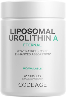 Codeage Liposomal Urolithin A Supplement - Resveratrol, Betaine, Coq10 - Liposomal Delivery For Bioavailability - 1-Month Supply, 60 Capsules