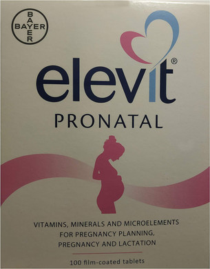Elevit Pronatal Vitamins + Minerals + Microelements For Before During & After Pregnancy, 100 Tablets