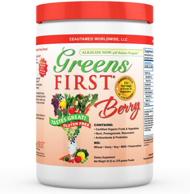 Greens First - Berry - 60 Servings - Greens Powder Superfood, 49 Superfoods, 15+ Organic Fruit & Vegetables, Antioxidant Smoothie Mix Supplement, Dairy Free, Vegan & Non-Gmo - 20.32 Oz