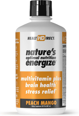 Health Direct - Nature'S Optimal Nutrition Energize Liquid Multivitamin Superfood - 140+ Nutrients - Mental Clarity & Energy - Immune & Cardiovascular Support  30 Servings  Peach Mango