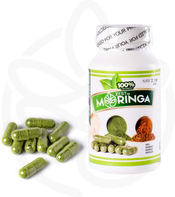 Moringa Oleifera Capsule Supplement | 100 Capsules - 500Mg Made With Moringa Oleifera Leaves Roots, Seeds & Leaf Powders | Non-Gmo & Gluten Free | Superfood By Zest Of Moringa