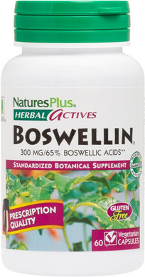 Naturesplus Herbal Actives Boswellin - 300 Mg, 65% Boswellic Acids, 60 Vegan Capsules -Gluten-Free - 60 Servings