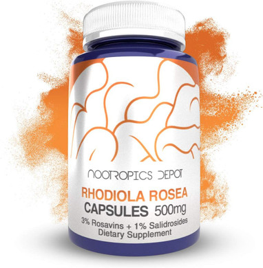 Nootropics Depot Rhodiola Rosea Capsules | 500Mg | 3% Rosavins | 60 Count | Adaptogen Herb | Ayurvedic Supplement | Supports Healthy Stress Levels* | Promotes Brain Health60 Count (Pack Of 1)