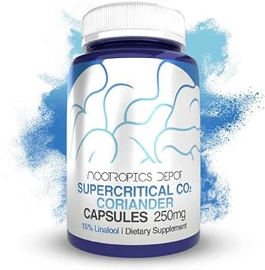 Nootropics Depot Supercritical Co2 Coriander Extract Capsules | 250Mg | 15% Linalool | Coriandrum Sativum | Stress, Mood, & Relaxation | 30 Count30 Count
