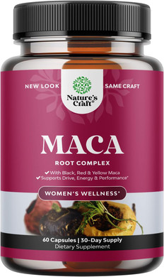Organic Maca Root Capsules For Women - Herbal Hormone Balance For Women With Female Enhancing Blend Of Red Yellow & Black Maca Root - Invigorating Drive Mood Fertility & Energy Supplement For Women