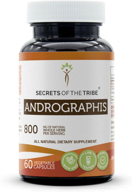 Secrets Of The Tribe Andrographis 60 Capsules, 800 Mg, Andrographis (Fah Talai Jone, Andrographis Paniculata) Dried Herb (60 Capsules)60 Count (Pack Of 1)