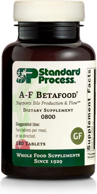 Standard Process A-F Betafood - Gluten-Free Liver Support, Cholesterol Metabolism, and Gallbladder Support Supplement with Vitamin A, Iodine, Vitamin B6-180 Tablets180 Count (Pack of 1)