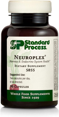 Standard Process Neuroplex - Whole Food Nervous System Supplements, Brain Health And Brain Support With Thiamin, Spanish Moss, Riboflavin, Calcium Lactate, Vitamin B6, Niacin, And More - 90 Capsules
