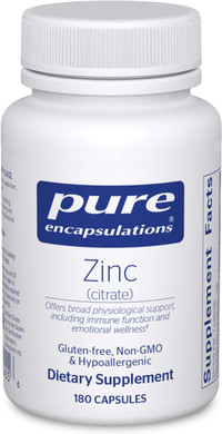 Pure Encapsulations Zinc (Citrate) | Supplement to Support Immune System, and Tissue Development and Repair* | 180 Capsules