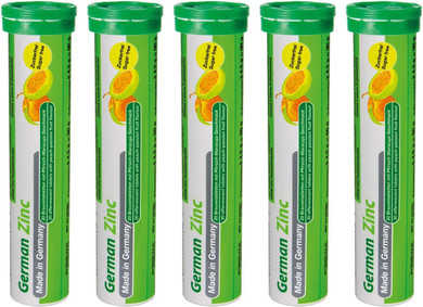 T&D German Zinc 5 Mg - 100 Vegan Drink Effervescent Tablets - Peach-Passionfruit Flavor - Made In Germany100 Servings