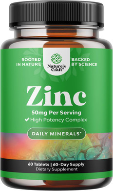 Zinc 50mg Immune Support Supplement - Zinc Complex Supplement for Immune System and Zinc Supplement to Enhance Hair Skin and Nails Vitamins - Easy to Swallow Potent Daily Zinc Tablets for Adults