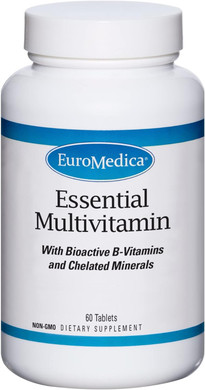 EuroMedica Essential Multivitamin - 60 Tablets - with Bioactive B Vitamins, Vitamin E, Vitamin D3 & Chelated Minerals - Easy to Swallow, Absorb & Digest - 30 Servings