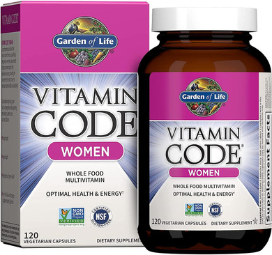 Garden Of Life Multivitamin For Women, Vitamin Code Women'S Multi, Whole Food Womens Multi, Vitamins, Iron, Folate Not Folic Acid & Probiotics For Womens Energy, Vegetarian Supplements, 120 Capsules120 Count (Pack Of 1)