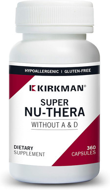Kirkman Super Nu-Theraã¢Â® W/O Vitamins A And D - Hypoallergenic || 360 Vegetarian Capsules || Multi Vitamin || Provides High Vitamin B-6 And Magnesium Content || Gluten And Casein Free