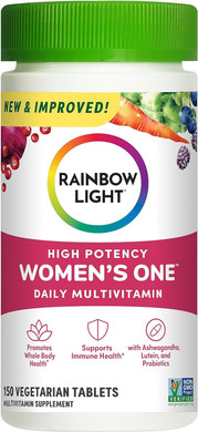 Rainbow Light Womens One High-Potency Daily Multivitamin, Womens Multivitamin Provides High-Potency Immune Support, With Vitamin C, Biotin And Ashwagandha, Vegetarian, 150 Count150 Count (Pack Of 1)