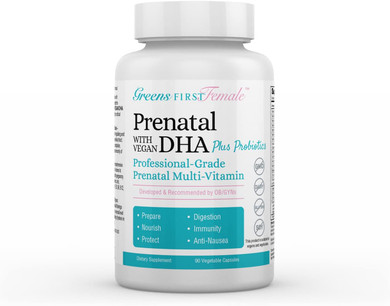 Greens First Female Prenatal Vitamin With Vegan Dha  Prenatal Vitamin Supplement  Probiotics For Women, 90 Capsules