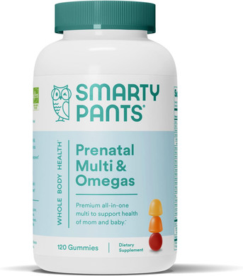 Smartypants Prenatal Formula Daily Gummy Multivitamin: Vitamin C, D3, & Zinc For Immunity, Gluten Free, Methylfolate, Omega 3 Fish Oil (Dha/Epa), 120 Count (30 Day Supply)120 Count (Pack Of 1)