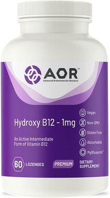 Aor, Hydroxy B12, Supports Cardiovascular Health, Nerve Function And Detoxification, Dietary Supplement, Vegan, 60 Servings (60 Lozenges)