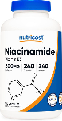 Nutricost Niacinamide (Vitamin B3) 500Mg, 240 Capsules - Non-Gmo, Gluten Free, Flush Free Vitamin B3240 Count (Pack Of 1)