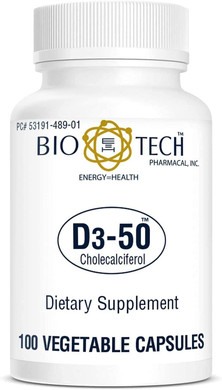 Bio-Tech Pharmacal Vitamin D3 (D3-50 50K Iu, 100 Veg Count)