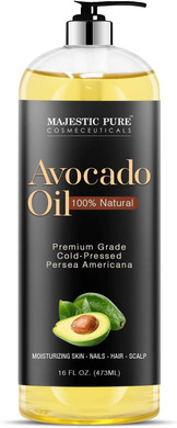 Majestic Pure Avocado Oil - 100% Pure And Natural, Cold-Pressed, For Skin Care, Massage, Hair Care, And Carrier Oil To Dilute Essential Oils, 16 Fl Oz