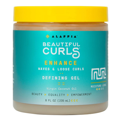 Alaffia Beautiful Curls Curl Enhance Defining Gel, Wavy To Curly Hair Products, Hair Gel To Coil, Twist And Braid, Natural With Shea Butter, Coconut Oil, Castor Oil & Aloe, 8 Fl Oz
