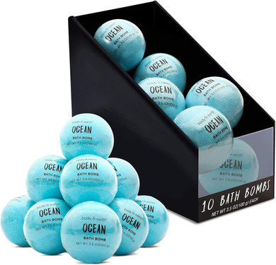 Bath Bombs For Women Relaxing, Body & Earth 10 X 3.5 Oz Ocean Bath Bomb Gift Sets Natural Essential Oils Handmade Birthday Gift Idea For Family, Women, Men, Christmas Gifts For Women