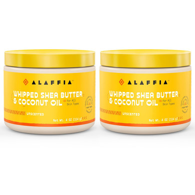 Alaffia Whipped Shea Butter And Coconut Oil, For Smooth, Soft Skin, Unscented 4 Oz