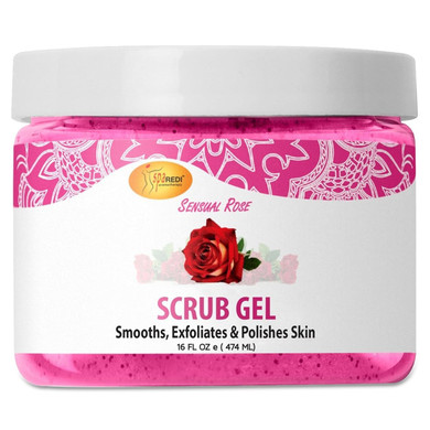 Spa Redi  Exfoliating Scrub Pumice Gel, Sensual Rose, 16 Oz - Manicure, Pedicure And Body Exfoliator Infused With Hyaluronic Acid, Amino Acids, Panthenol And Comfrey Extract