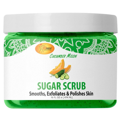 Spa Redi  Sugar Body Scrub, Cucumber Melon, 16 Oz, Exfoliating, Moisturizing, Hydrating And Nourishing, Glow, Polish, Smooth And Fresh Skin - Body Exfoliator