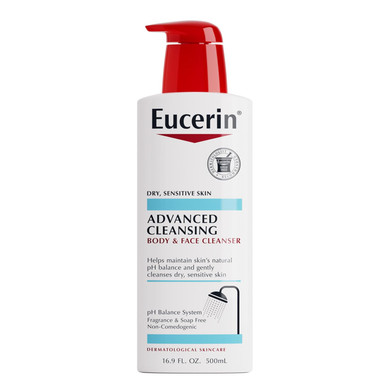 Eucerin Advanced Cleansing Body & Face Cleanser - Fragrance & Soap Free For Dry, Sensitive Skin - 16.9 Fl. Oz Bottle