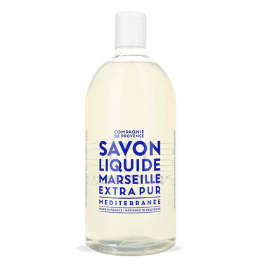 Compagnie De Provence Savon De Marseille Extra Pure Liquid Soap - Mediterranean Sea - 33.8 Fl Oz Plastic Bottle Refill