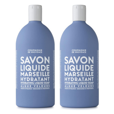 Compagnie De Provence Savon De Marseille Extra Pure Liquid Soap - Velvet Seaweed - Bulk 67.6 Fl Oz Plastic Bottle Refill67.6 Fl Oz (Pack Of 2)
