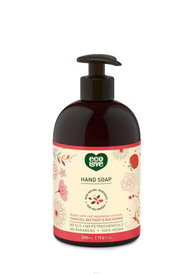 Ecolove - Natural Liquid Hand Soap - Organic Tomato And Beetroot - No Sls Or Parabens - Vegan And Cruelty-Free Hand Soap, 17.6 Oz