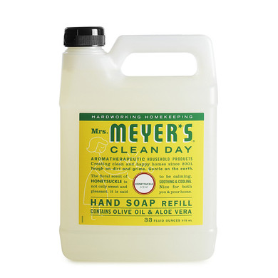 Mrs. Meyer'S Hand Soap Refill, Made With Essential Oils, Biodegradable Formula, Honeysuckle, 33 Fl. Oz - Pack Of 6