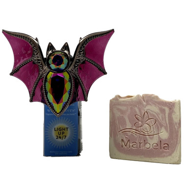 Bath And Body Works Wallflowers Plug Light Up Bejeweled Bat And A Marbela Sample Soap