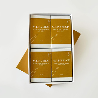 Sulina Shop Bath Soaps Set Of 4 (Ylang Ylang And Orange)