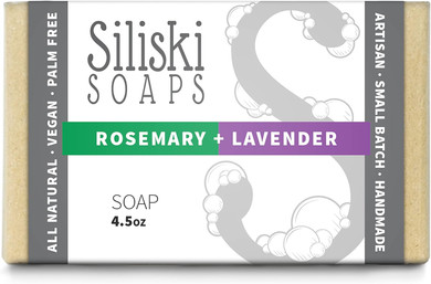 Simple Skincare By Siliski Soap, Hard, Gentle, Bath Soap, All Natural, Vegan And Palm Free - Rosemary + Lavender, 4.5 Oz
